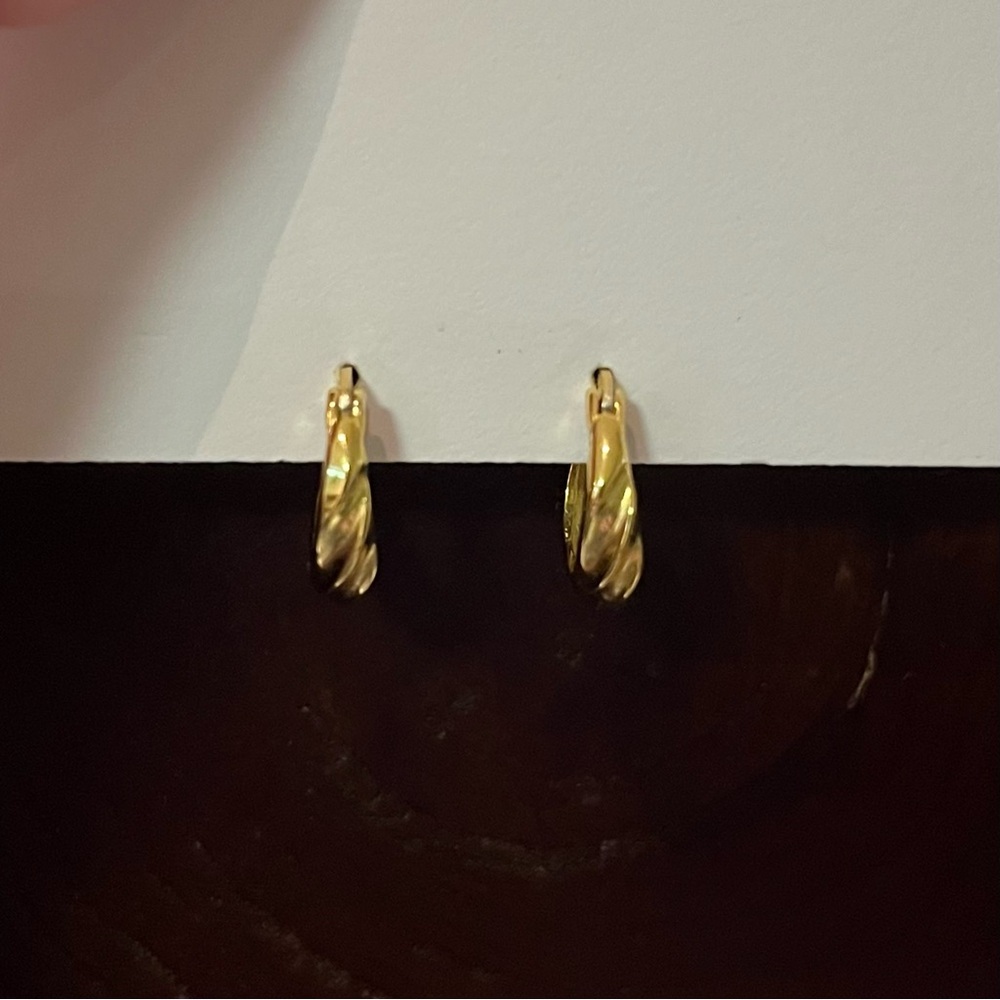 Textured Gold Hoop Earrings